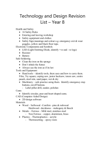 Technology and Design Revision List – Year 8