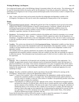 chemistry ia checklist