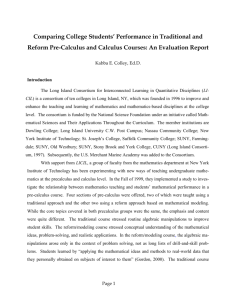 Pre-Calculus Study - New York Institute of Technology