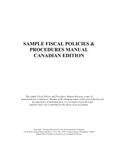 draft fiscal policies and procedures manual
