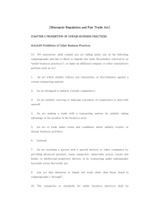 CHAPTER 5 PROHIBITION OF UNFAIR BUSINESS PRACTICES