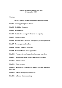 Scheme of Mental Capacity Bill 2008