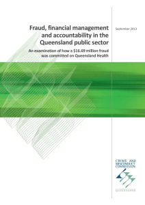 Fraud, financial management and accountability in the Queensland