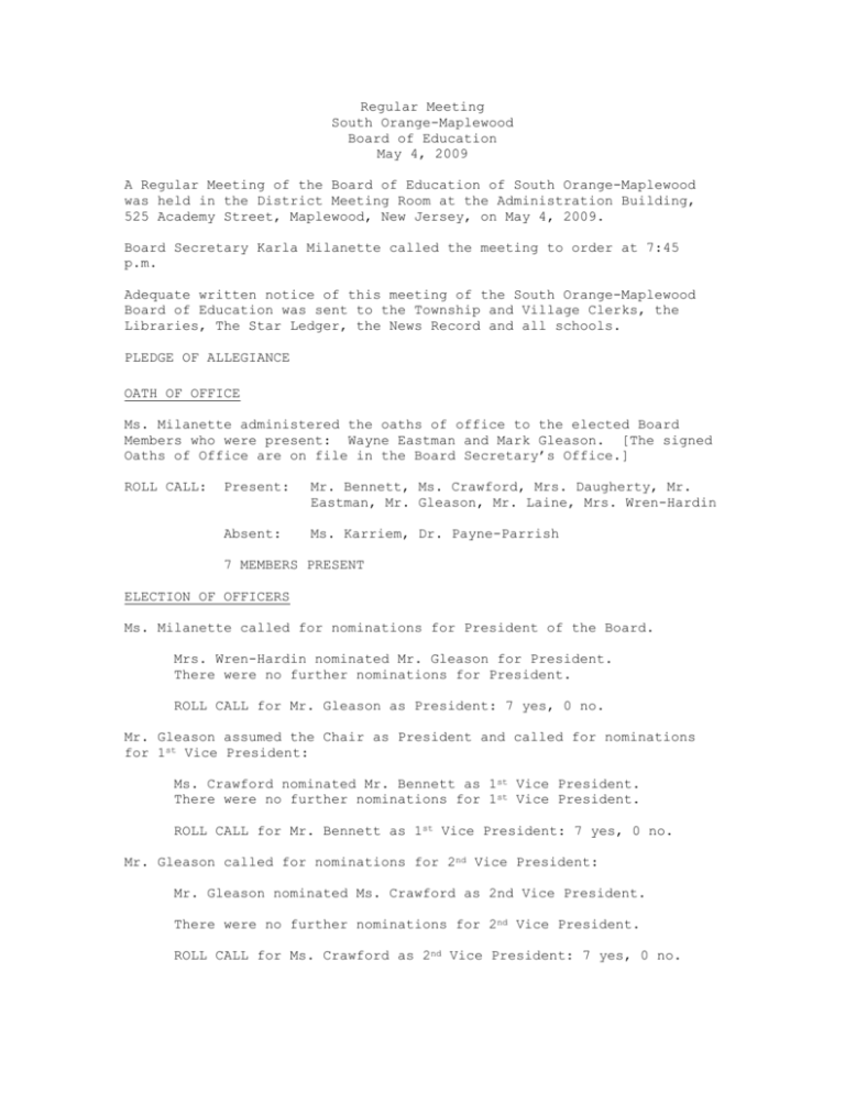 Public Sessions South Orange