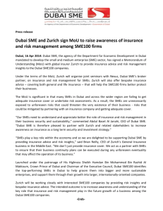 Dubai SME & Zurich to raise awareness of insurance & risk