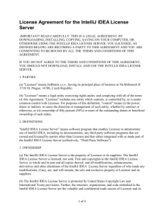 License Agreement for IntelliJ IDEA License Server