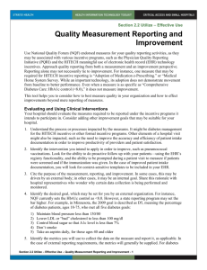 Quality Measurement Reporting and Improvement doc