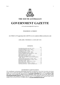 ALL PUBLIC ACTS appearing in this GAZETTE are to be considered