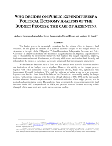 A Political Economy Analysis of the Budget Process