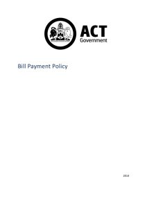 ACT Government Bill Payment Policy