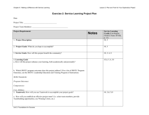 Exercise 2: Service Learning Project Plan