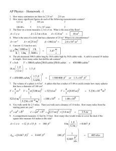 AP Physics – Homework –1 - MrMunoz