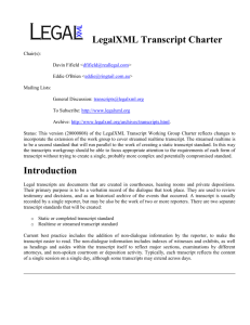LegalXML Transcript Charter