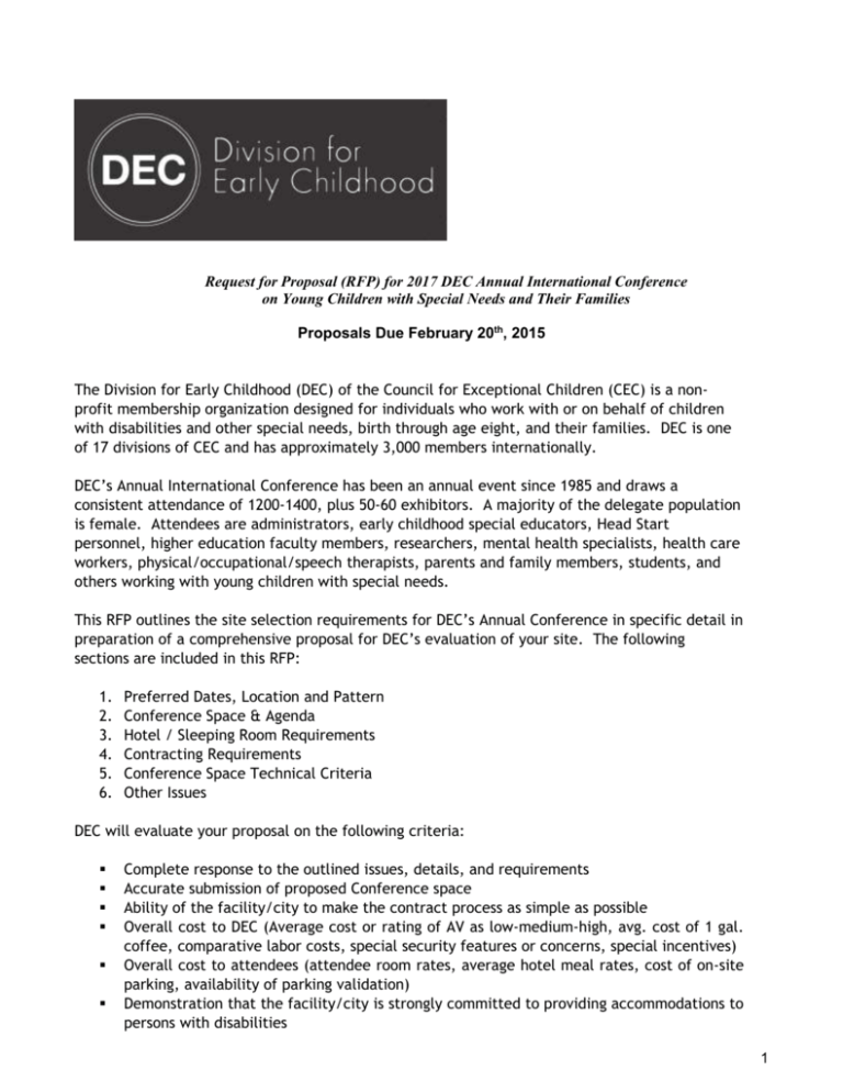 (RFP) for 2017 DEC Annual International Conference