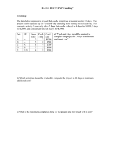 Crashing and Probabilities Handout and ICE 7