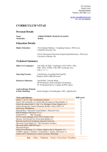 CURRICULUM VITAE - Chris C Ellison