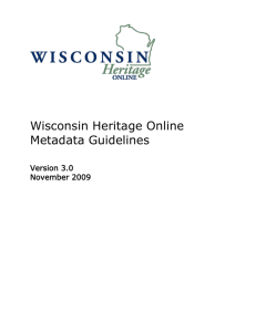 WHO Metadata Guidelines - Wisconsin Heritage Online