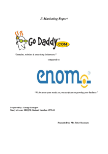 My Emarketing and E-commerce report Godaddy Versus