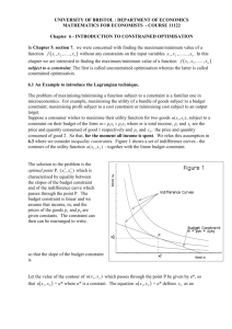 Chapter 4 Constrained Optimisation