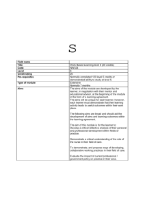 s Field name Title Work Based Learning level 6 (20 credits) Code