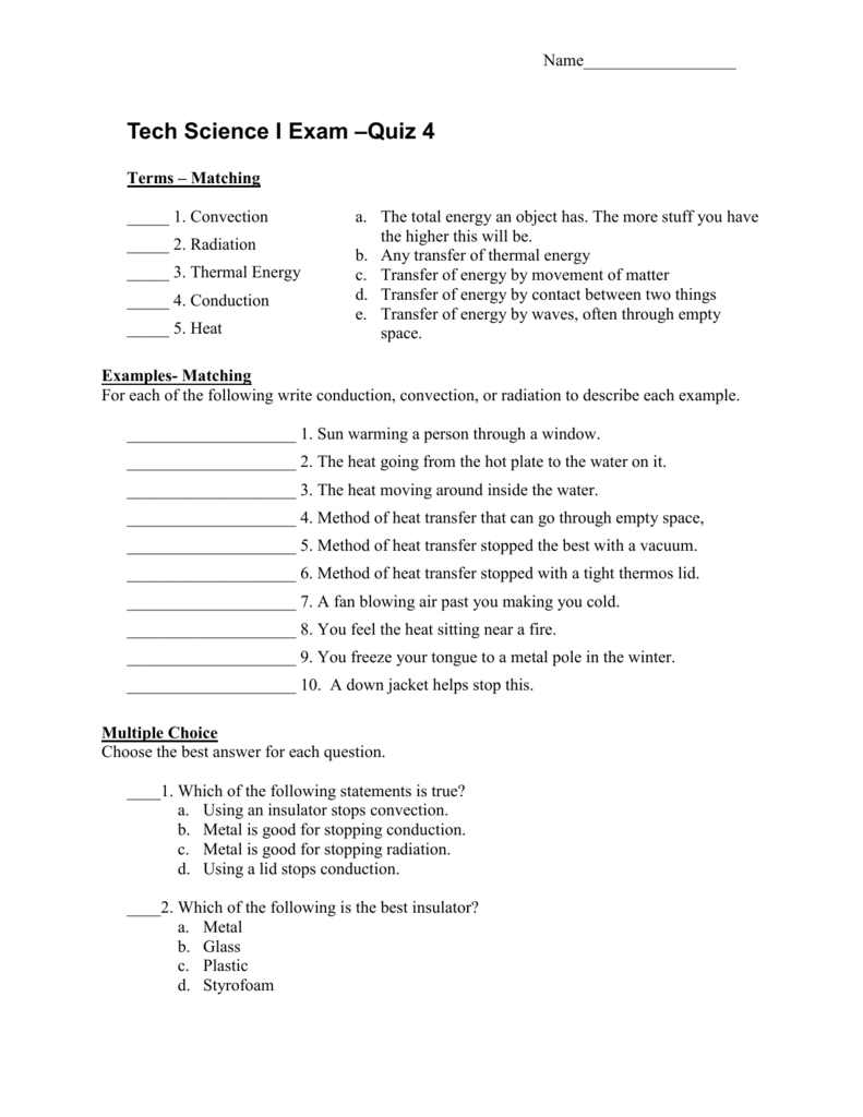 Conduction Convection And Radiation Exam Questions - All About Radiation