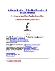A classification of the bird species of South America