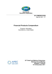 Compendium of Financial Products Available to SMEs through