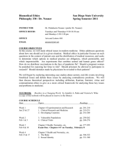 Philosophy 330 / Dr. Neuner Spring Semester 2011