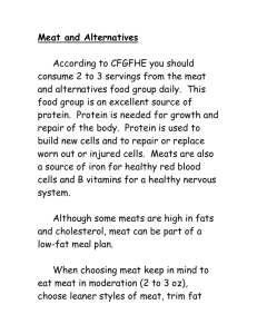 Meat and Alternatives Notes