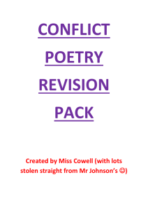 CONFLICT POETRY REVISION PACK Created by Miss Cowell (with