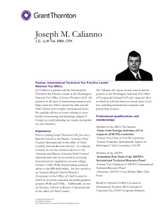 Bio for Joseph Calianno - TEI - Detroit Chapter