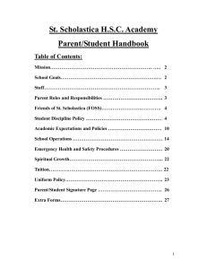 Parent-Student Handbook - St. Scholastica HSC Academy