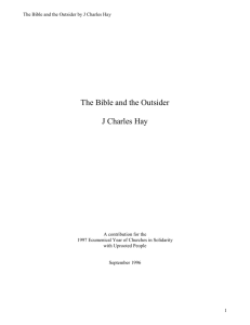 The Bible And The Outsider