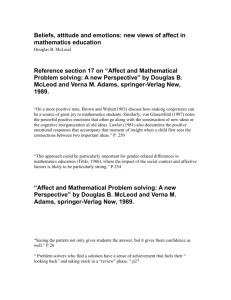 Beliefs, attitude and emotions: new views of affect in mathematics