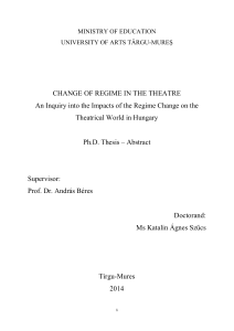 5. The Structure of Theatre after Regime Change