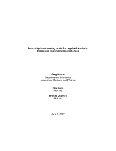 Activity-based costing model for Legal Aid