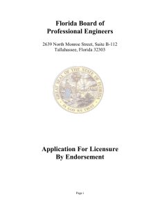 application for licensure by endorsement
