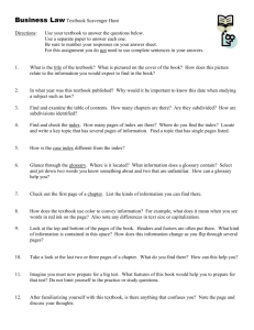 Business Law Textbook Scavenger Hunt