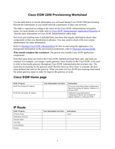 Cisco EGW Provisioning Worksheet