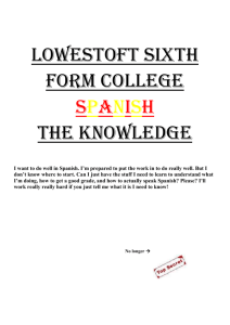 Spanish - Lowestoft Sixth Form College