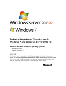 DirectAccess Technical Overview for Windows 7 and