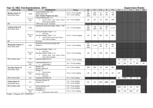 Exam Schedule - Staff @ Lindisfarne