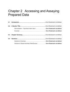 Chapter 2 Accessing and Assaying Prepared Data