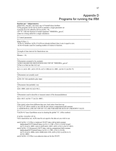 Programs for running the IRM