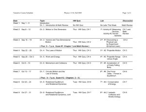 PHYSICS 1120 Course Schedule