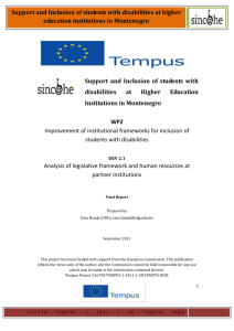 Analysis of legislative framework and human resources at partner