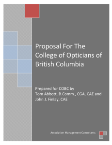 Tel - College of Opticians of British Columbia