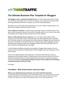 The Ultimate Business Plan Template for Bloggers Hey bloggers