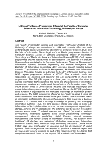 LIS Related Research Reports Submitted for B.Comp.Sc. and BIT