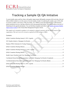 2013 Quality Initiative: Managing Test Results